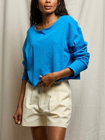 Briana French Terry Long Sleeve in Cobalt