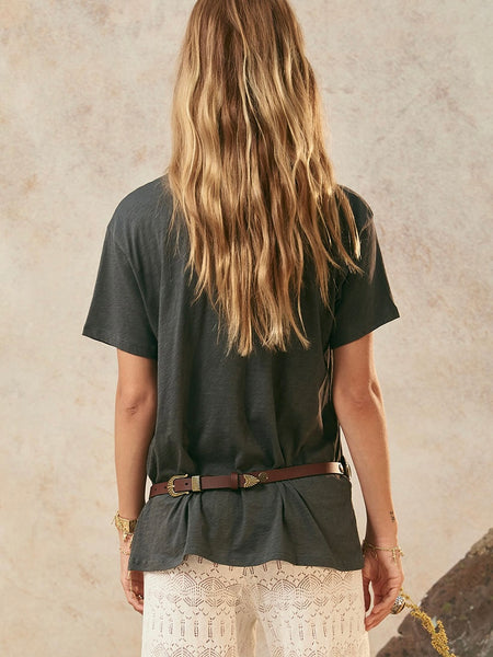 Elysian Biker Tee in Charcoal