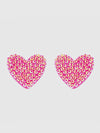 Heart Set on You Rhinestone Earrings in Fuchsia