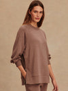 Nicole Boyfriend Sweat in Deep Taupe Marl Fleck