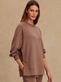 Nicole Boyfriend Sweat in Deep Taupe Marl Fleck