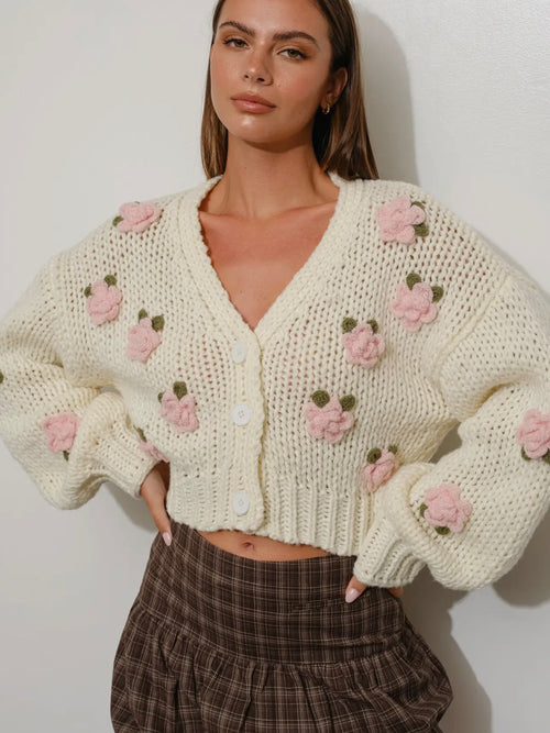 Full Bloom Sweater in Ivory