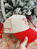 Christmas Cocktails Trucker Hat in Red