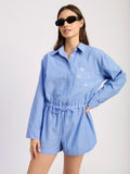 Amelie Playsuit in Blue & White Stripe