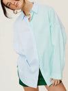 My Other Side Button Up in Mint Combo
