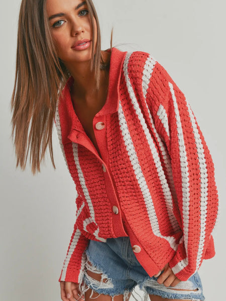 A Right To Cardi Sweater in Red