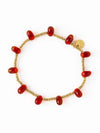 Hope Stretch Bracelet in Red Glass