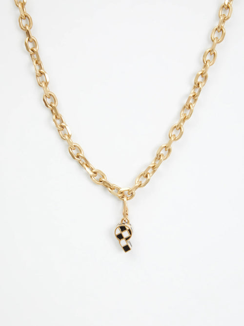 Mini Whistle Charm in Black & White