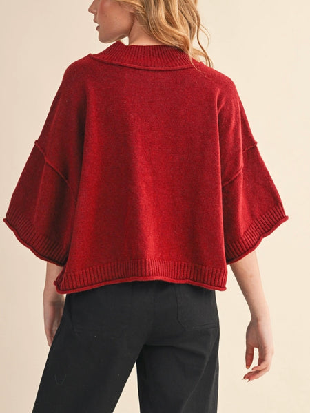 MOCKtauk Will Never Be The Same Sweater in Dark Wine
