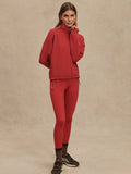 Sian Cropped Half Zip Midlayer in Lava Falls