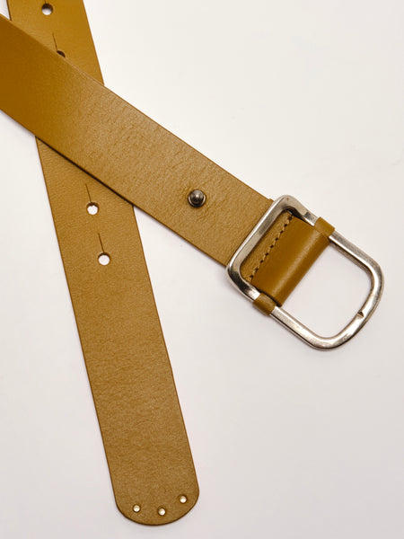 WTF Gallo Leather Belt in Tapenade