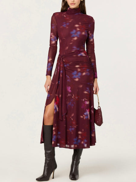 Riana Dress in Brown Metallic
