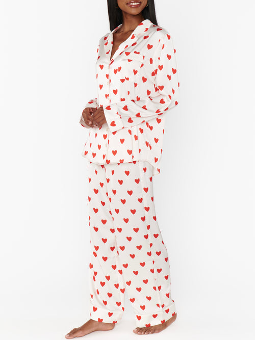 Classic PJ Set in Queen of Hearts Silky