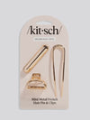Mini Metal French Hair Pin & Clips 3pc