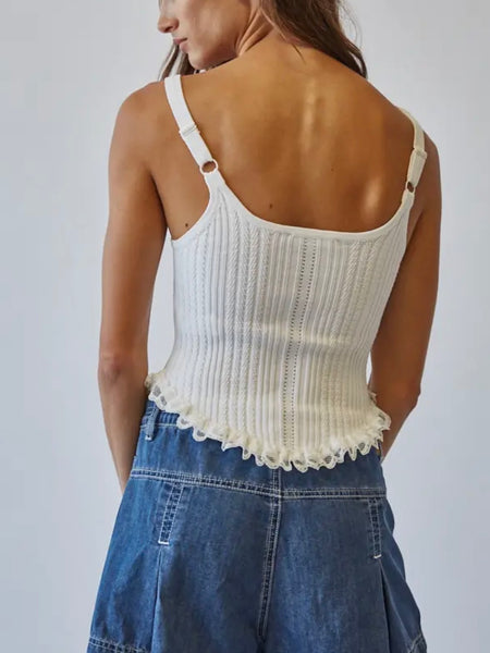 Kennedy Knit Corset Top in Off White