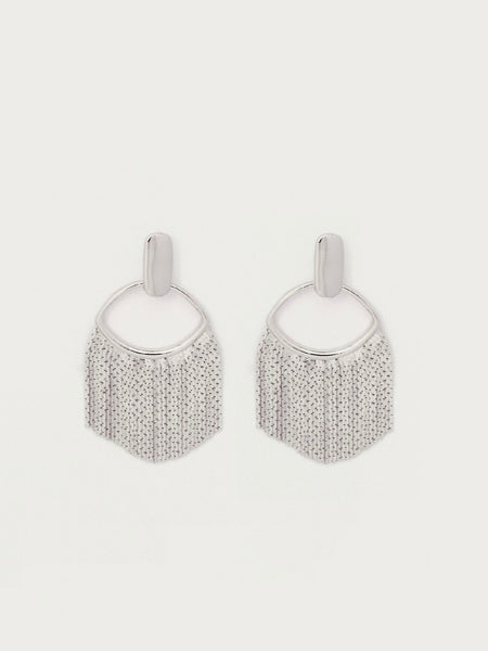 Fringe Chain Earrings in Silver