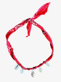 Bandana Shell Necklace in Red
