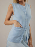 Baby Blues Knit Vest in Blue