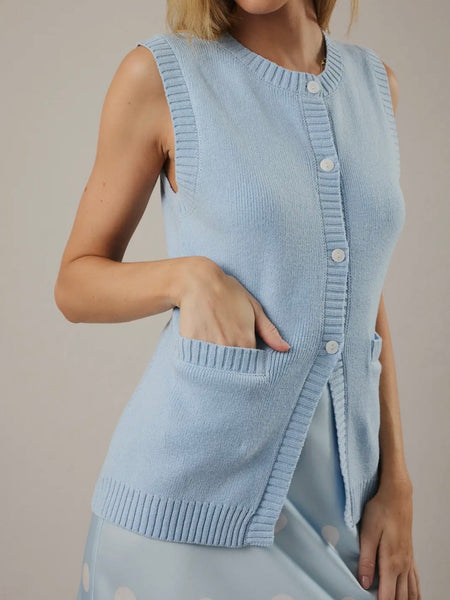 Baby Blues Knit Vest in Blue