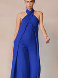 Happy In Halter Jumpsuit in Blue