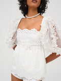 Daisy Eyelet Top in White