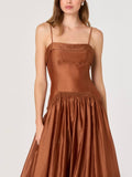 Ovina Dress in Spice Brown