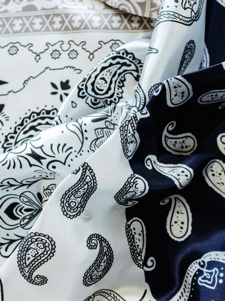 Retro Paisley Scarf in Navy