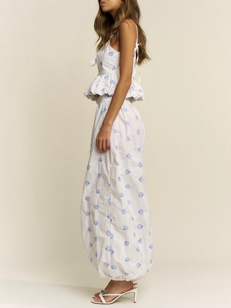 Claudia Embroidered Top in White