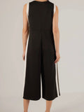 Adelaide Contrast Stripe Jumpsuit in Black