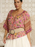 Swan Lake Flutter Sleeve Blouse in Lilac Rose