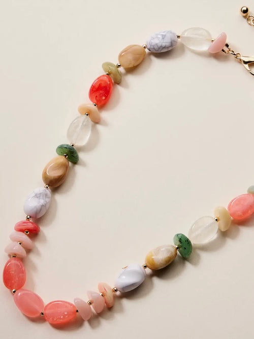 Waterside Beaded Necklace in Pink