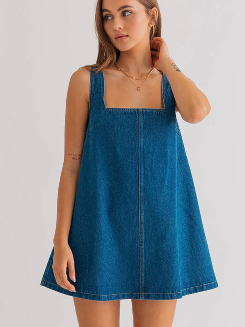 Dance in Denim Dress in Blue
