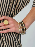 Katherine Bangle Set in Black, White & Gold