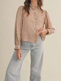 Stripes Are A Neutral Button Up in Pecan