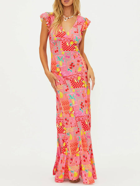 Ruffles At The Resort Button Up in Pink