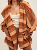 She's Printed Fuzzy Wuzzy in Rust Stripe One Size