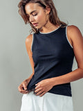 In Stitches Tank in Black