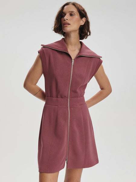 Rebecca Zip Through Dress in Wild Rhubarb