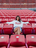 Off Shoulder Razorbacks Sweatshirt in Grey
