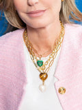Audrey Heart Necklace in Malachite