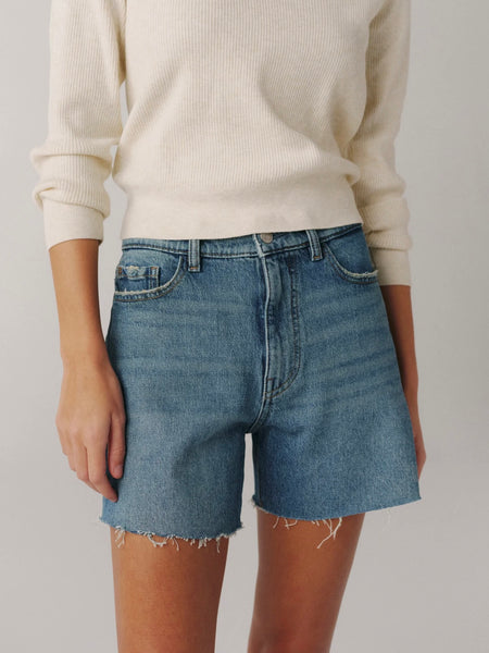 VVI Relaxed Short in Earth Mother Raw Hem