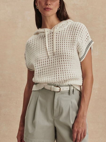 Vittoria Knit Hoodie in Snow White