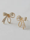 Pearl & CZ Bowknot Studs