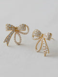 Pearl & CZ Bowknot Studs