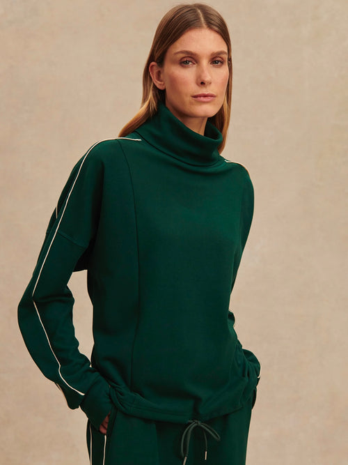 Ariana High Neck Midlayer in Pine Grove & Cement