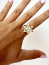 Porcelain Sun Statement Ring