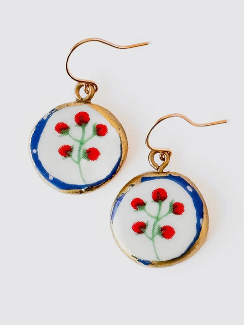 Ceramic Floral Drop Earrings