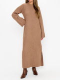 Lorraine Maxi Sweater Dress in Maple Brown Knit