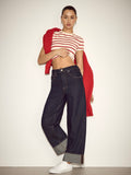 Super Stretch Baby Tee in Chili & Ecru Stripe