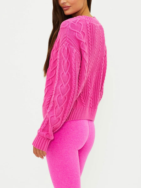 Teagan Cardigan in Electric Pink Cable